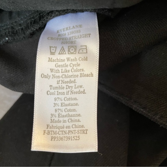 Everlane The Straight Leg Crop Short Black Size 00 NWT - Picture 7 of 9